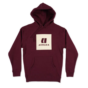 Armada Icon Hoodie product -- Sassafras colorway detail view