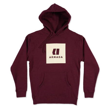 Armada Icon Hoodie product -- Sassafras colorway detail view