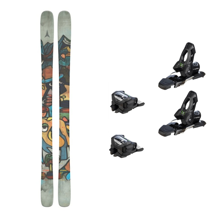 This is an image of Atomic Bent 85 Skis 2026 Package with Attack 11 Ski Bindings