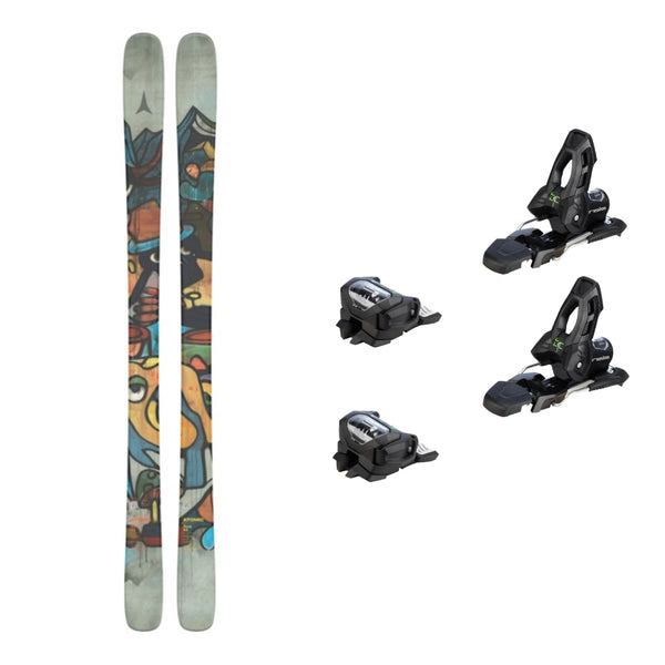This is an image of Atomic Bent 85 Skis 2026 Package with Attack 11 Ski Bindings