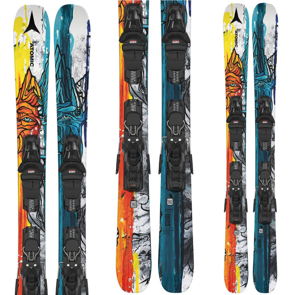 This is an image of Atomic Bent Chetler Mini Skis with M10 Bindings