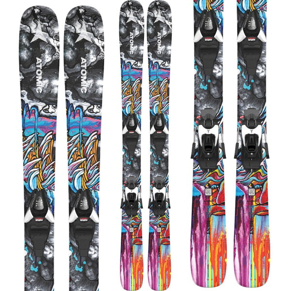 This is an image of Atomic Bent Jr Skis (110-130) with L6 Bindings