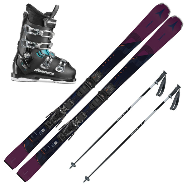This is an image of Atomic Cloud Q9 Skis with M10 GW Bindings Package with Ski Boots