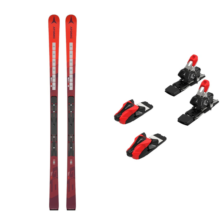 This is an image of Atomic Redster G9 RS Revoshock Skis 2025 Package with NY Icon 16 RS Bindings