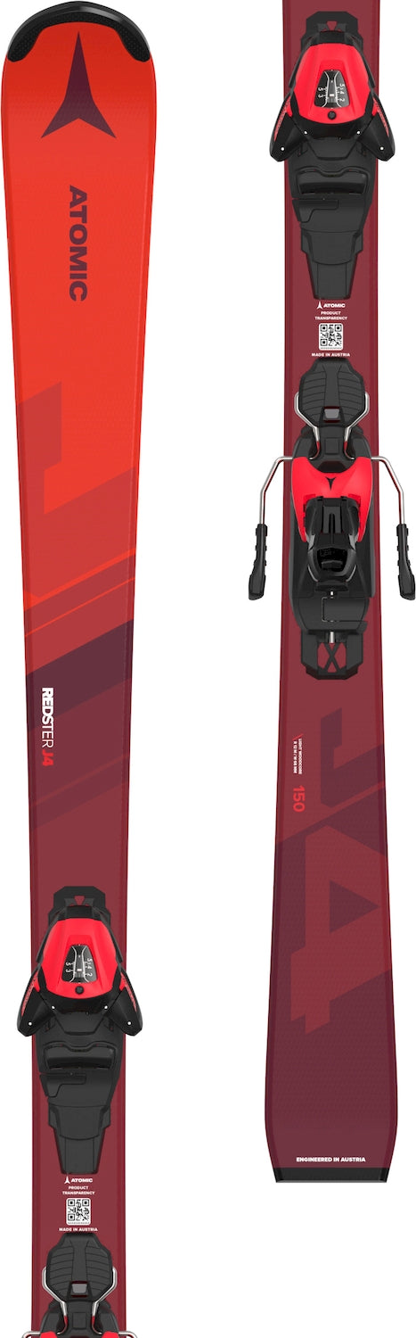 This is an image of Atomic Redster J4 Skis with L6 Bindings