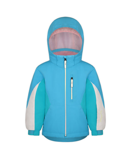 Boulder Gear Candice Toddler Jacket ski jacket -- front view on model showing insulated shell and hood at Willis Ski and
