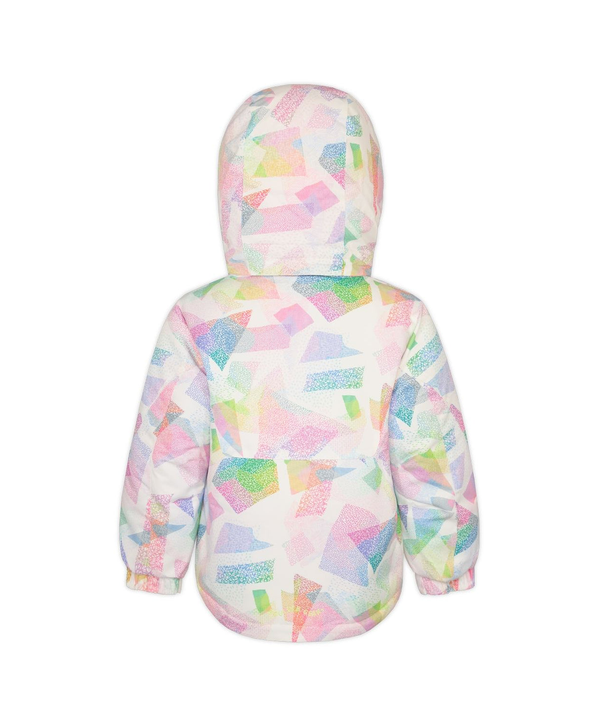 Boulder Gear Candice Toddler Jacket ski jacket -- Rhythm Prism 3 colorway outside profile showing zippered pockets and seams