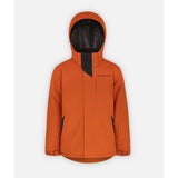 Boulder Gear Cody Junior Jacket ski jacket -- Umber colorway front view on model with hood and cuffs