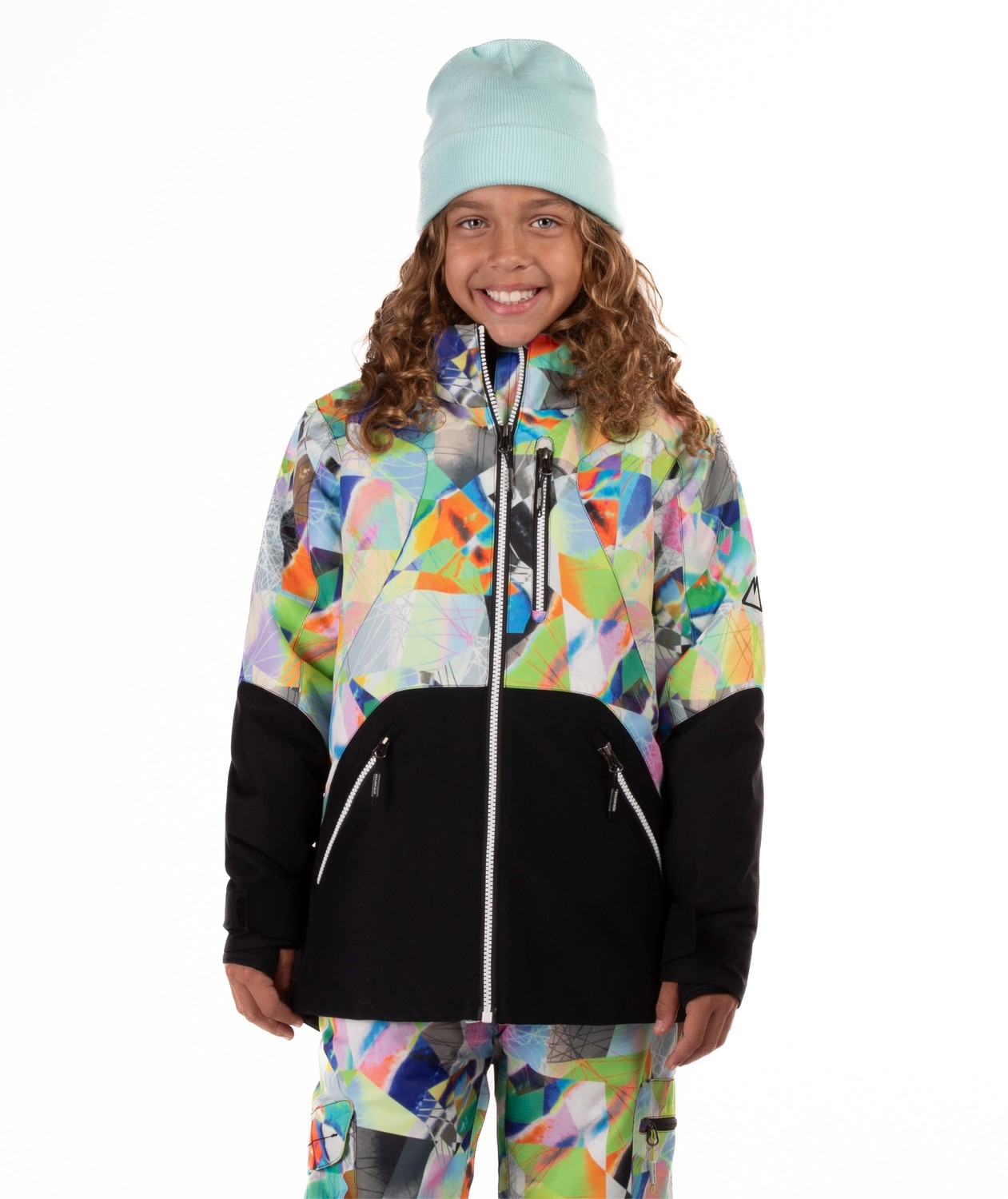 Boulder Gear Frankie Junior Jacket 2026 ski jacket -- front view on model showing insulated shell and hood at Willis Ski and