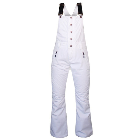 Boulder Gear Marvel Womens Bib ski pant -- White 6 colorway front view on model
