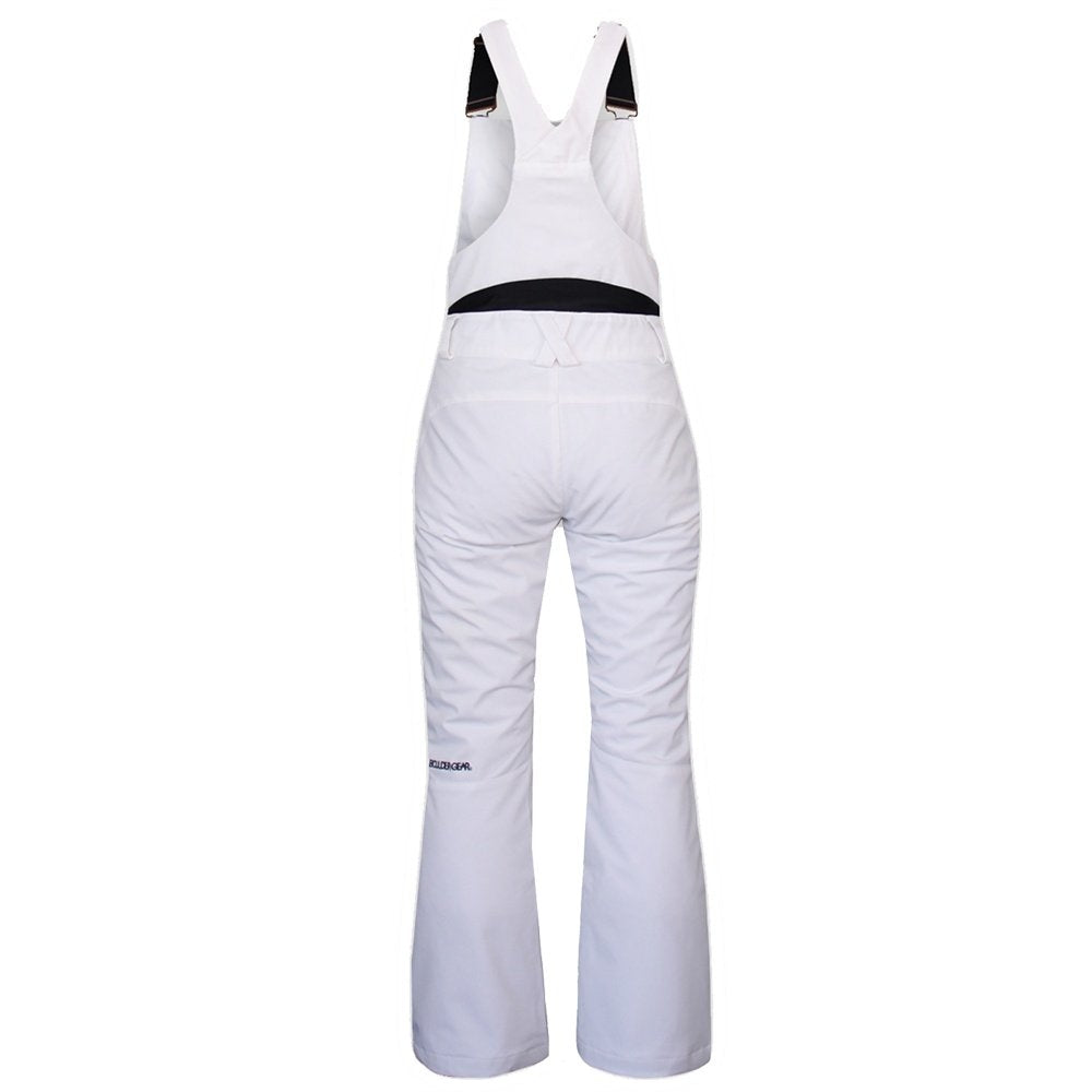 Boulder Gear Marvel Womens Bib ski pant -- White 8 colorway back view showing seat and fit
