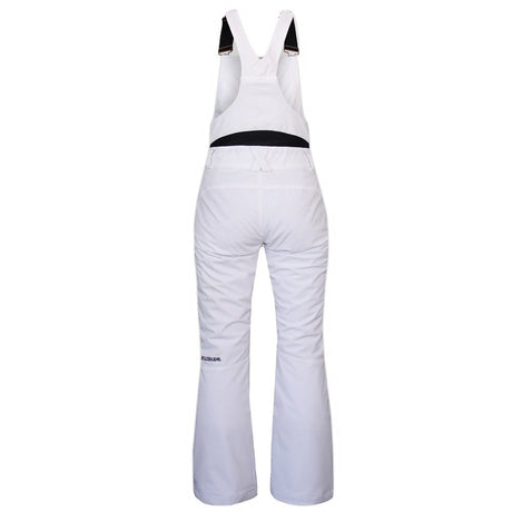 Boulder Gear Marvel Womens Bib ski pant -- White 8 colorway back view showing seat and fit