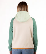 Boulder Gear Scout Pullover Womens Fleece 2026 mid layer -- Oil Green colorway front view on model