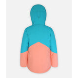 Boulder Gear Temple Junior Jacket ski jacket -- Bloom colorway front view on model with hood and cuffs