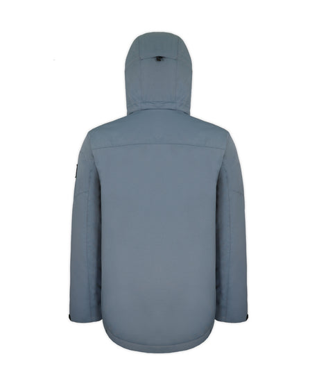 Boulder Gear Teton Mens Jacket ski jacket -- Slate Blue colorway outside profile showing zippered pockets and seams