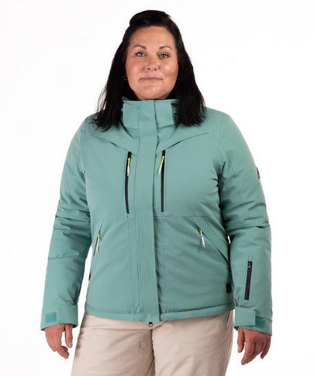 Boulder Gear Wren Womens Jacket 2026 ski jacket -- front view on model showing insulated shell and hood at Willis Ski and