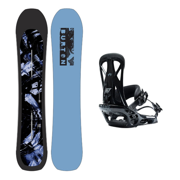 This is an image of Burton Cartographer Snowboard with Rome United Bindings