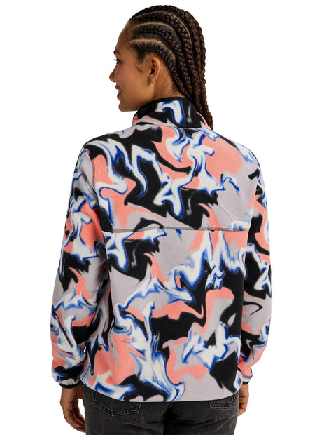Burton Cinder Womens Fleece 2026 mid layer -- Dazed colorway front view on model