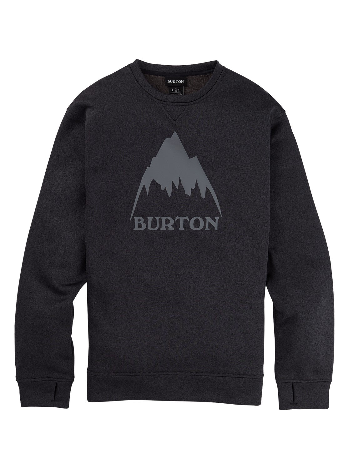 Burton Oak Mens Pullover Crew 2026 mid layer -- front view on model showing mid layer insulation