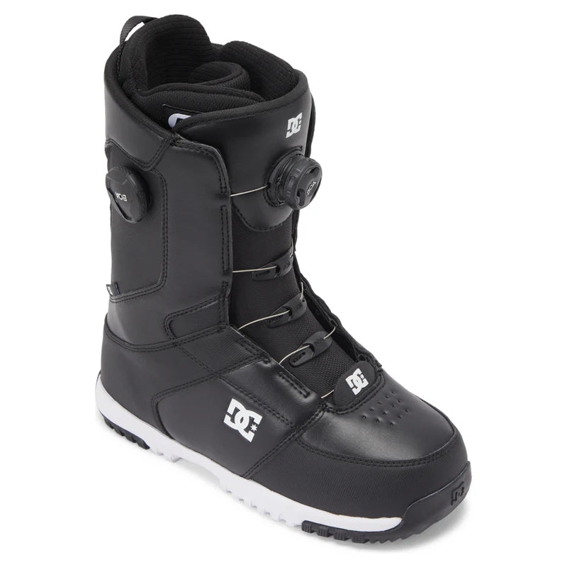 Dc Control Snowboard Boots 2026 snowboard boot -- Black White colorway outside profile showing lacing closure