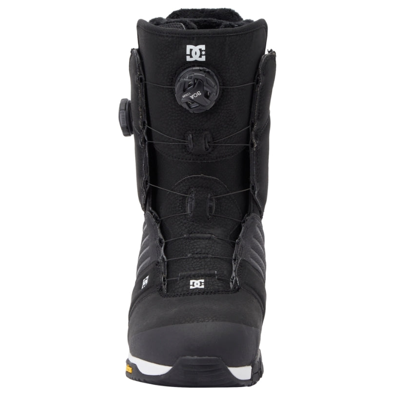 Dc Judge Sb Boots all-mountain snowboard -- Black White 9 colorway sidecut profile showing twin shape