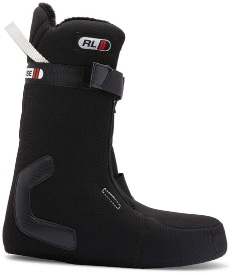 Dc Lotus Step On Snowboard Boots snowboard boot -- Black White 7 colorway outside profile showing lacing closure