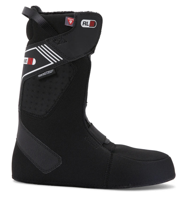 Dc Phase Boa Pro Step On Snowboard Boots snowboard boot -- Black White colorway outside profile showing lacing closure