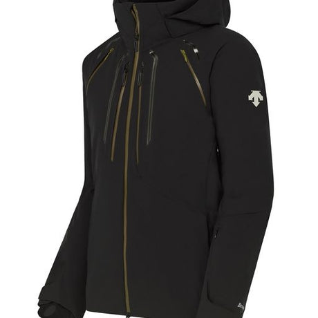 Descente Stream Mens Jacket ski jacket -- front view on model showing insulated shell and hood at Willis Ski and Board