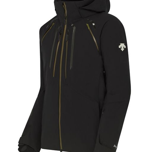 Descente Stream Mens Jacket ski jacket -- front view on model showing insulated shell and hood at Willis Ski and Board