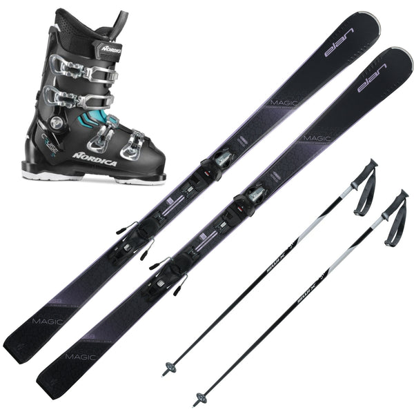 This is an image of Elan Black Magic Skis Package with Ski Boots