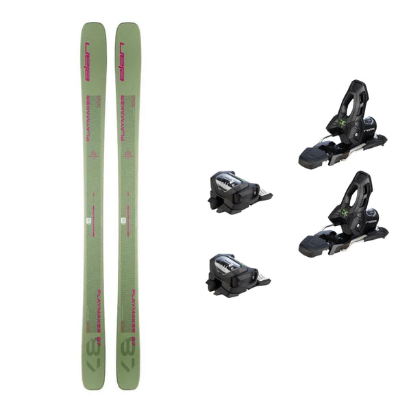 This is an image of Elan Playmaker 87 Skis Package with Attack 11 Ski Bindings
