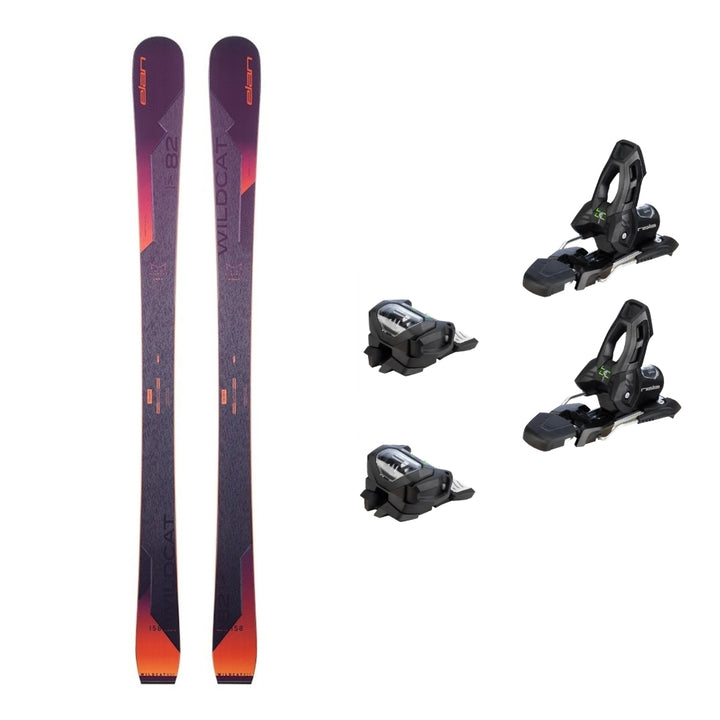 This is an image of Elan Wildcat 82 C Skis 2024 Package with Attack 11 Ski Bindings