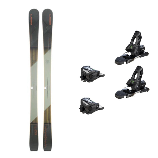 This is an image of Elan Wingman 82 Ti Skis Package with Attack 11 Ski Bindings
