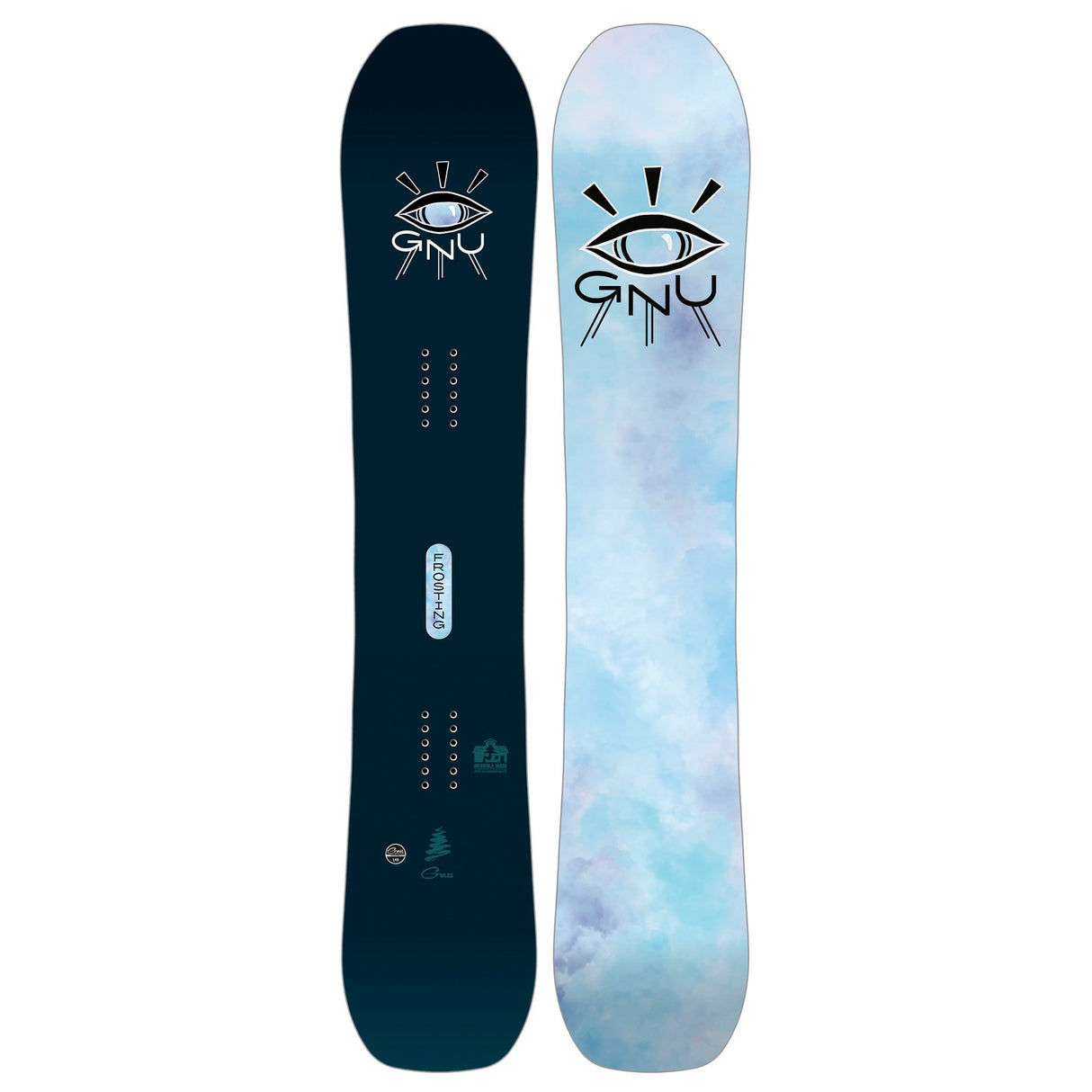 Gnu Frosting Snowboard 2026 all-mountain snowboard -- top sheet graphic at Willis Ski and Board Pittsburgh