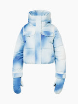 Goldbergh Ciel Bleu Womens Jacket ski jacket -- front view on model showing insulated shell and hood at Willis Ski and Board