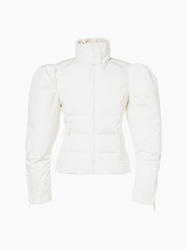 Goldbergh Delphine Womens Jacket ski jacket -- front view on model showing insulated shell and hood at Willis Ski and Board