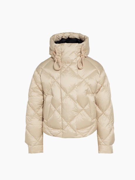 Goldbergh Fiona Womems Jacket ski jacket -- front view on model showing insulated shell and hood at Willis Ski and Board