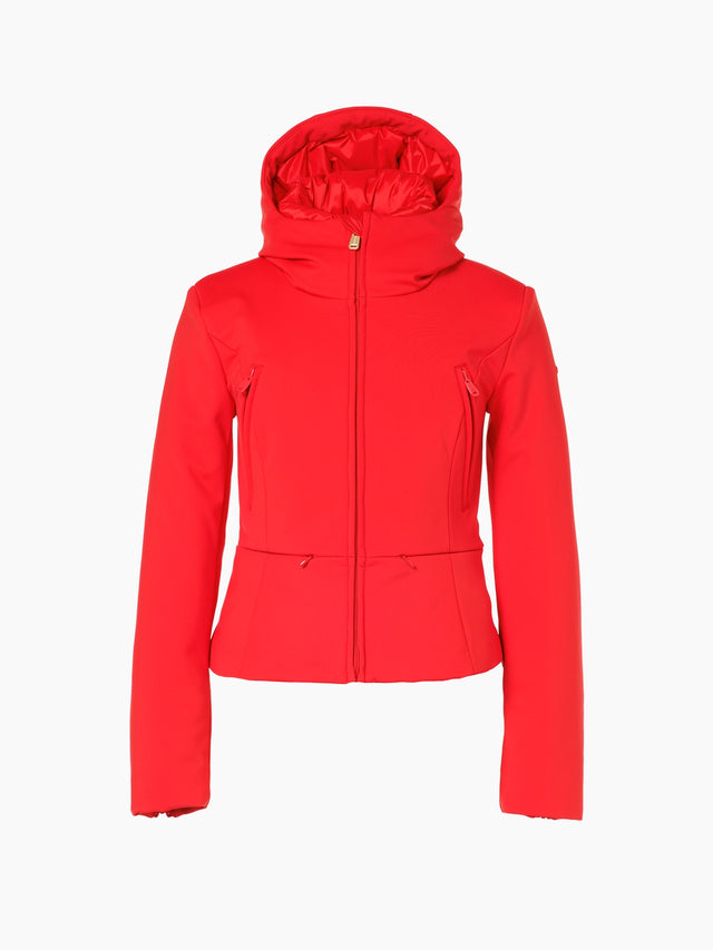 Goldbergh Slvie Womens Jacket ski jacket -- front view on model showing insulated shell and hood at Willis Ski and Board