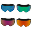 Gravity Goggles Newton Pro goggle -- front view in black frame with aluminum green lens