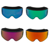 Gravity Goggles Newton Pro goggle -- front view in black frame with aluminum green lens