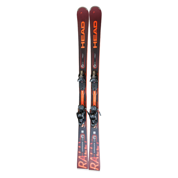 This is an image of Head Supershape e-Rally Skis with PRD 12 GW Bindings