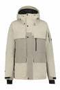 Icepeak Cale Mens Jacket 2026 ski jacket -- Grey colorway front view on model with hood and cuffs