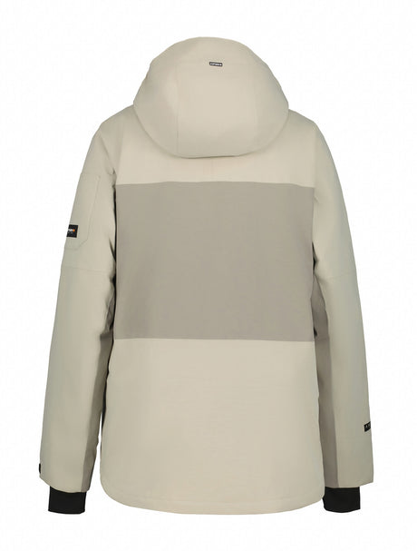 Icepeak Cale Mens Jacket 2026 ski jacket -- Grey colorway back view showing articulated powder skirt and fit