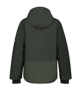 Icepeak Castres Mens Jacket ski jacket -- Pine Green 595 colorway front view on model with hood and cuffs