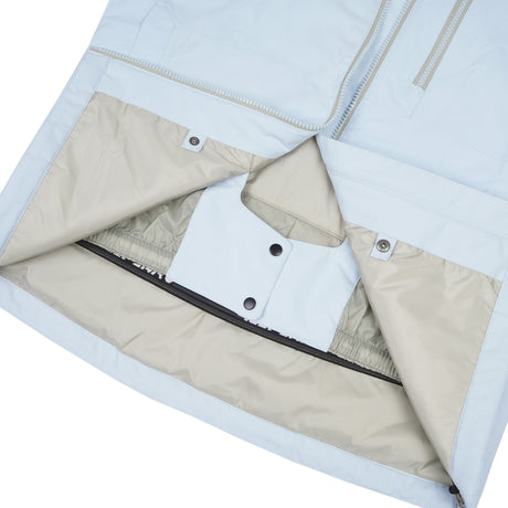 Icepeak Cathay Womens Jacket 2026 ski jacket -- Baby Blue 8 colorway detail view of hood lining and wrist cuff design