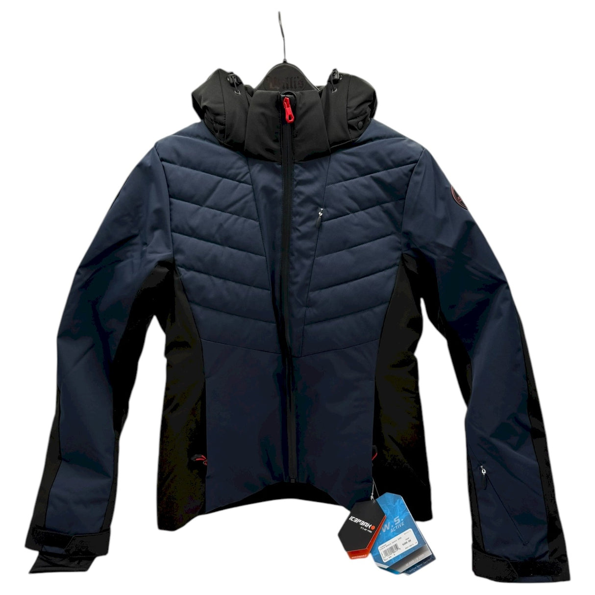 Icepeak Eleele Womens Jacket ski jacket -- front view on model showing insulated shell and hood at Willis Ski and Board