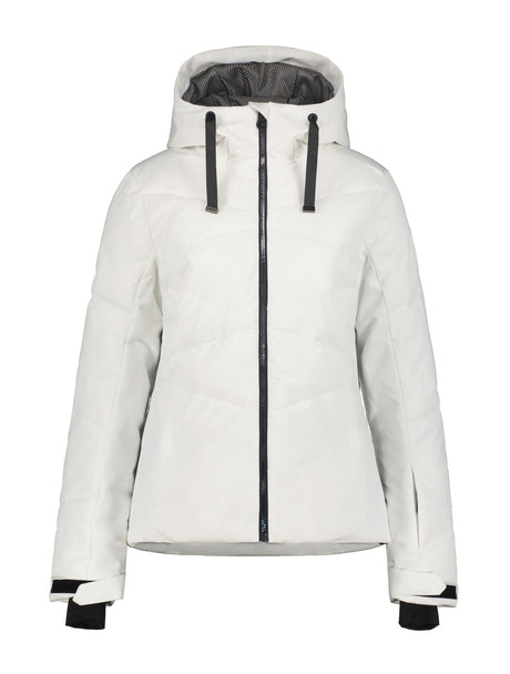 Icepeak Ellwangen Womens Jacket 2026 ski jacket -- front view on model showing insulated shell and hood at Willis Ski and