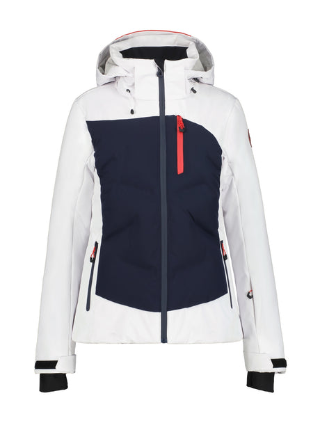 Icepeak Flovilla Womens Jacket ski jacket -- front view on model showing insulated shell and hood at Willis Ski and Board