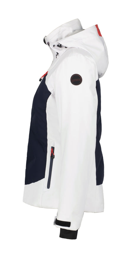 Icepeak Flovilla Womens Jacket ski jacket -- White 980 colorway lifestyle view showing full jacket silhouette