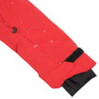 Icepeak Flovilla Womens Jacket 2026 ski jacket -- Coral Red colorway front view on model with hood and cuffs